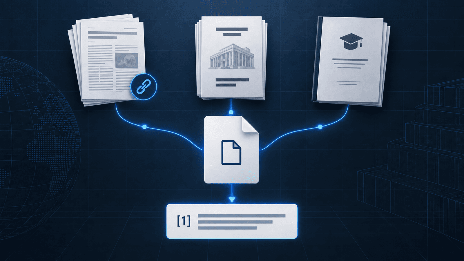 A PDF routed through journal, technical report, and thesis records before becoming a numbered IEEE reference.